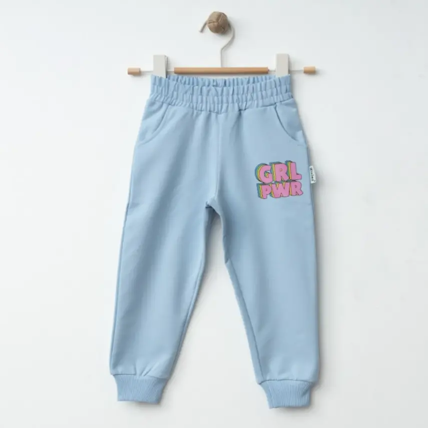 Winimo Kız Eşofman Altı Pwr Girl Baskılı Mavi - 1