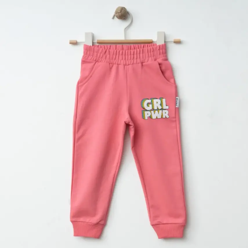 Winimo Kız Eşofman Altı Pwr Girl Baskılı Pembe - 1