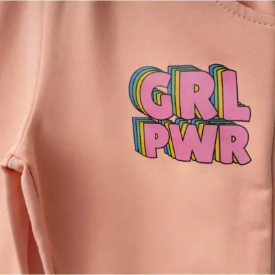 Winimo Kız Eşofman Altı Pwr Girl Baskılı Pudra - 3