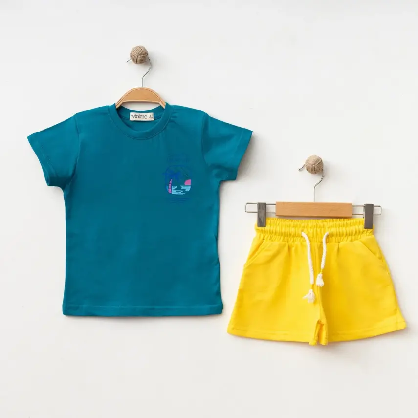 Winimo Salty Water Baskılı 2Li Erkek Çocuk Takım Turkuaz - 1
