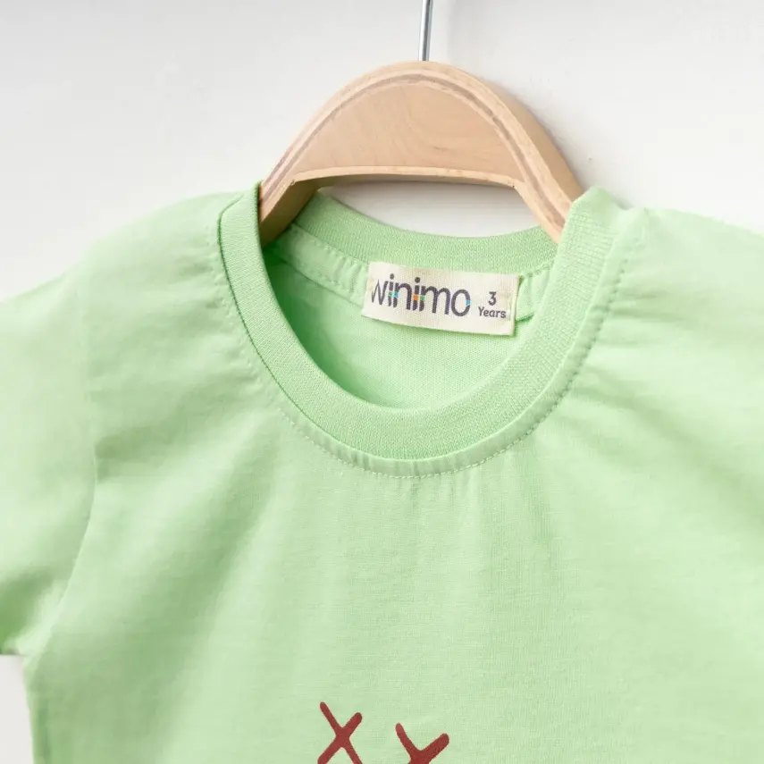 Winimo Smile Baskılı Çocuk T-Shirt Unisex Fıstık Yeşili - 2