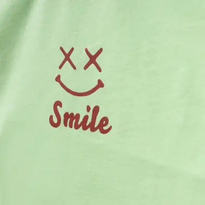 Winimo Smile Baskılı Çocuk T-Shirt Unisex Fıstık Yeşili - 3