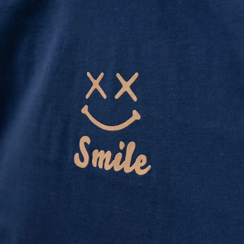Winimo Smile Baskılı Çocuk T-Shirt Unisex Lacivert - 10