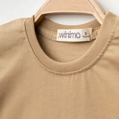 Winimo Smile Baskılı Çocuk T-Shirt Unisex Sütlü Kahve - 2