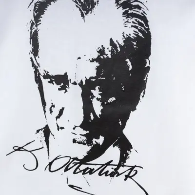 Winimo Unisex T-Shirt Atatürk Baskılı Beyaz - 12