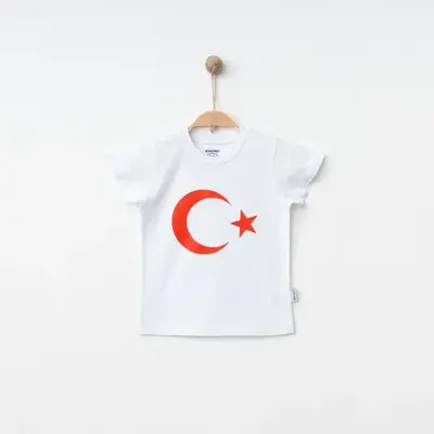 Winimo Unisex T-Shirt Ay Yıldız Baskılı Beyaz