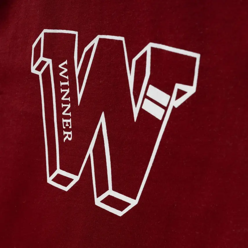 Winimo W Baskılı Çocuk T-Shirt Unisex Bordo - 4