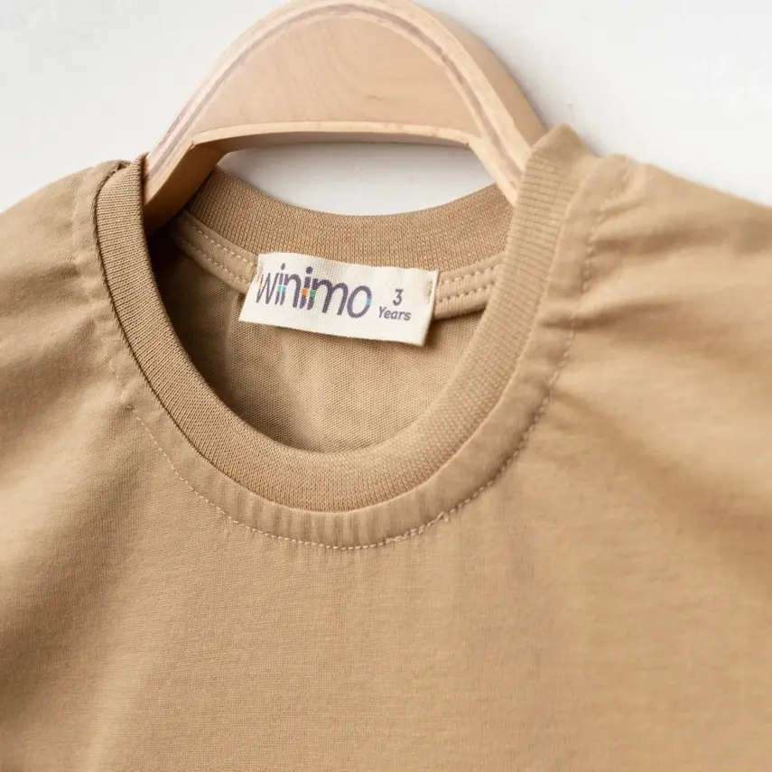 Winimo W Baskılı Çocuk T-Shirt Unisex Sütlü Kahve - 2