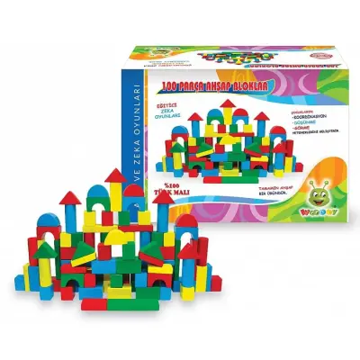 Woodoy Ahşap Blok 100 Parça