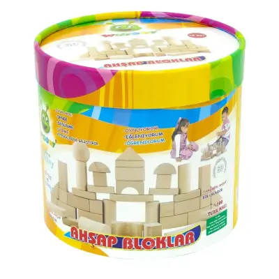 Woodoy Ahşap Blok Naturel 60 Parça - 2