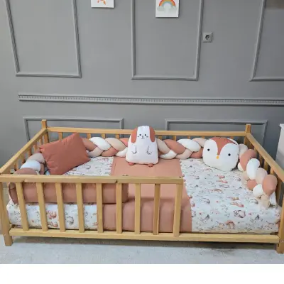 Yuar Baby Motessori Örgü Uyku Seti Somon Tavşan - 5