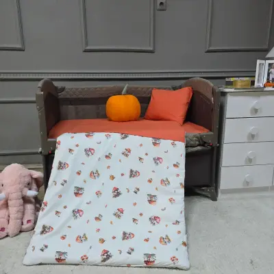Yuar Baby Oyun Parkı 5 Parça Uyku Seti Turuncu Kabak - 6