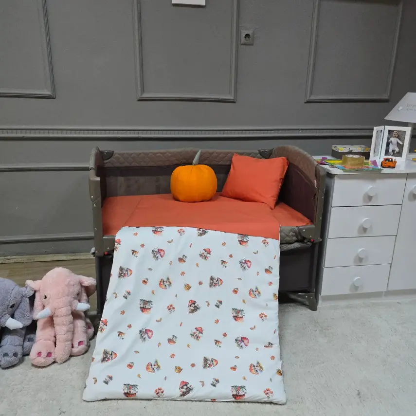 Yuar Baby Oyun Parkı 5 Parça Uyku Seti Turuncu Mantar - 3