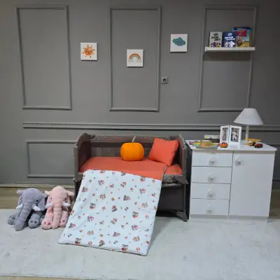 Yuar Baby Oyun Parkı 5 Parça Uyku Seti Turuncu Mantar - 4