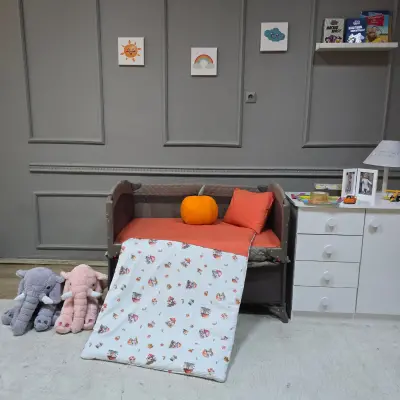 Yuar Baby Oyun Parkı 5 Parça Uyku Seti Turuncu Mantar
