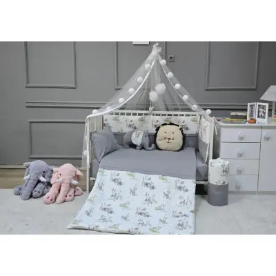 Yuar Baby Yan Duvarlı Beşik Uyku Seti Gri Amazon - 7