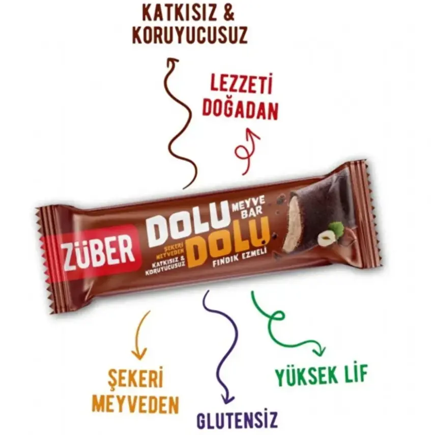 Züber Dolu Dolu Meyve Bar Fındık Ezmeli 30 gr. - 2