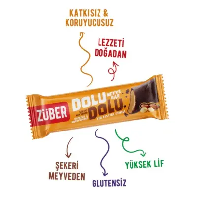 Züber Dolu Dolu Meyve Bar Yer Fıstığı Ezmeli 30 gr. - 3