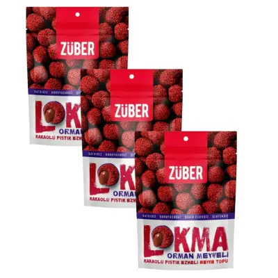 Züber Lokma Orman Meyveli Fıstık Ezmeli 96Gr*3 